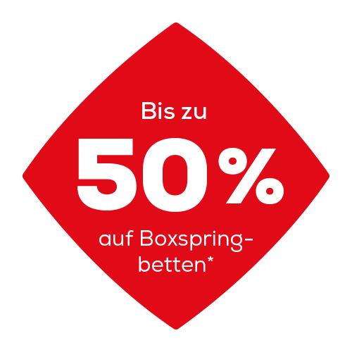Bis zu 50% auf Boxspringbetten