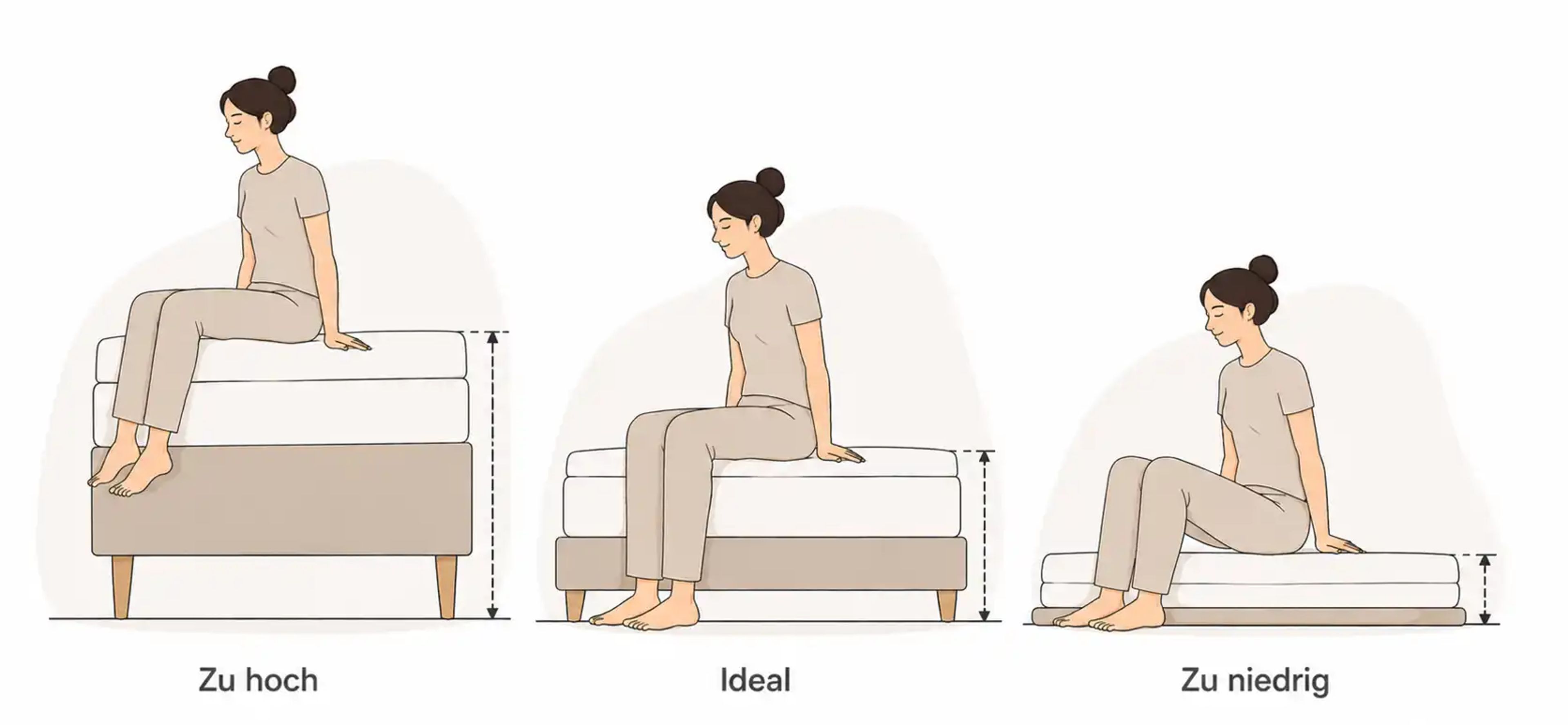 Die ideale Betthöhe