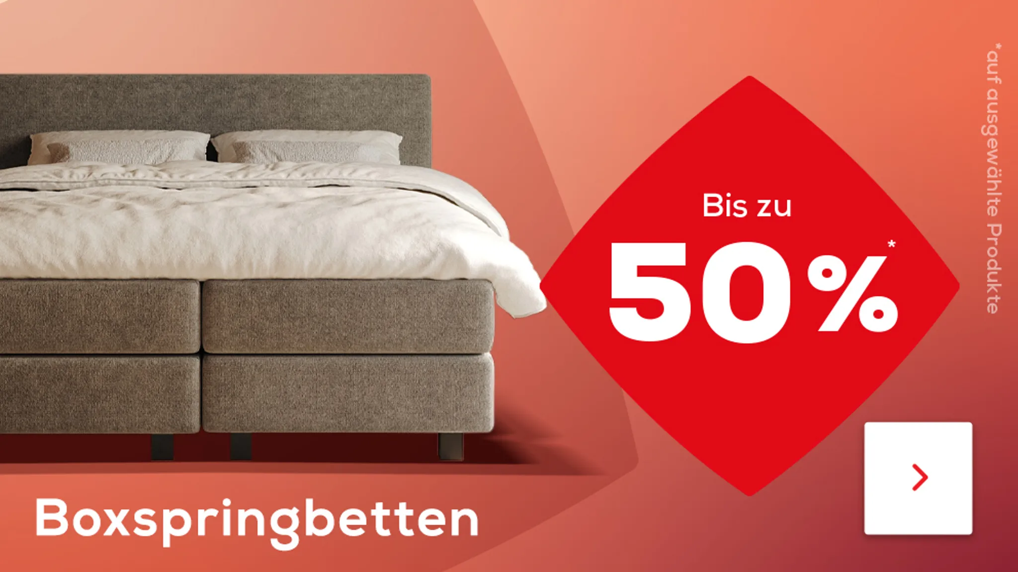 Bis zu 50% auf Boxspringbetten