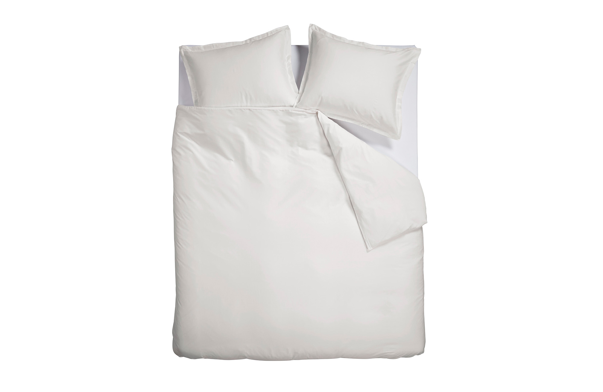 Ambiante Satin Uni Bettwäsche Weiß